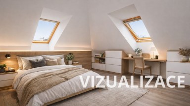 Prodej  podkrovního bytu 3+kk s parkovacím stání v Milovicích (okr. Nymburk)