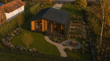 Prodej stavebního pozemku 986 m² s modulovým domem Nordi 101 XL, 3+kk, 77,6 m², Běchary–Běchárky