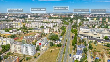 Prodej právě zkolaudovaného bytu 1+kk s balkonem a garážovým stání v HK - Rezidence Kristián